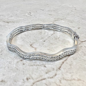 2.5 CTTW 14K Diamond Bangle Bracelet - 14K White Gold Diamond Bracelet - Solid White Gold Bangle - Anniversary Gifts For Her - Fine Jewelry