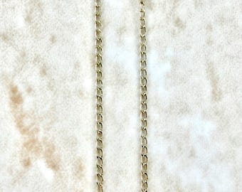 Collar ligero de cadena ovalada de oro amarillo de 14 quilates, 1,05 mm - 41,3 cm (16,25 pulgadas) - Cadena de oro - Cadena de eslabones - Cadena de oro macizo de 14 quilates
