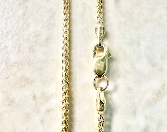 Solid 14K Gold Franco Chain Necklace - 22 Inch Gold Chain Necklace - 14K Yellow Gold Necklace - 14K Solid Gold Chain - Gift For Him & Her