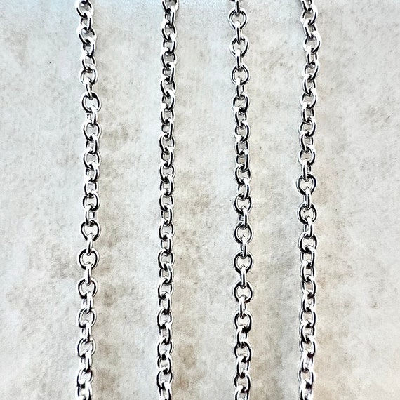 14K White Gold Cable Chain Necklace - 18 Inch Gol… - image 2