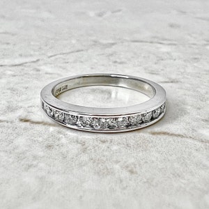 14K Half Eternity Diamond Ring 0.40 CT - 14K White Gold Hald Eternity Band - 14K Diamond Band Ring - Diamond Wedding Band - Wedding Ring