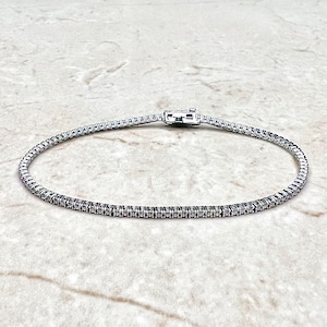 2 CTTW Diamond Tennis Bracelet - 14K White Gold Diamond Bracelet - Solid 14K Gold Tennis Bracelet - Natural Diamond Bracelet - Gift For Her
