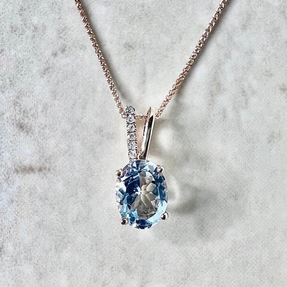 Aquamarine and diamond sale pendant