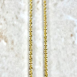 Italian 14K Yellow Gold Chain Necklace - 18.25 Inch Gold Chain - 14K Yellow Gold Sparkle Necklace - Yellow Gold Necklace - Best Gift For Her