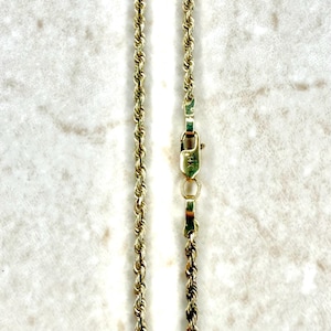 Solid 14K Yellow Gold Rope Chain Necklace - 18.25 Inch Gold Chain - 14K Yellow Gold Chain - Rope Necklace - 14K Gold Necklace - Gift For Her