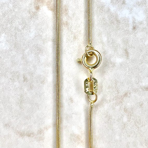 Italian 14K Yellow Gold Snake Chain Necklace 20 Inch Gold Chain