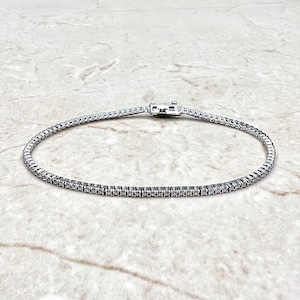 1.10 CT Diamond Tennis Bracelet - Solid 14K White Gold Diamond Bracelet - 14K Gold Tennis Bracelet - Natural Diamond Bracelet - Gift For Her