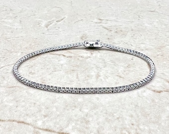 1.10 CT Diamond Tennis Bracelet - Solid 14K White Gold Diamond Bracelet - 14K Gold Tennis Bracelet - Natural Diamond Bracelet - Gift For Her