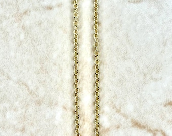 18K Yellow Gold Cable Chain Necklace 1.5 MM - 18 Inch Yellow Gold Rolo Chain For Pendant - 18K Solid Yellow Gold Necklace - Holiday Gifts