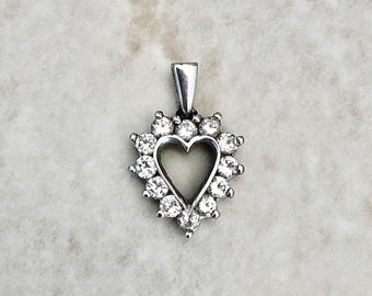 14K Diamond Heart Pendant Necklace - White Gold Diamond Necklace - Heart Necklace - Valentine’s Day Gift - Birthday Gift - Best Gift For Her