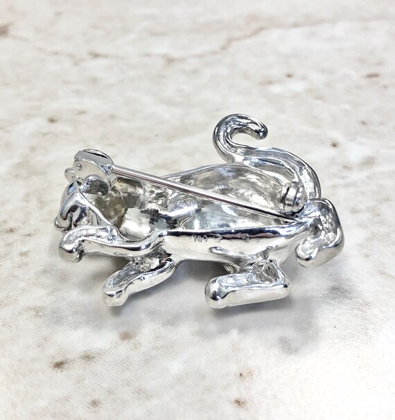 18 Karat White Gold Cat Brooch By Carvin French -… - image 3