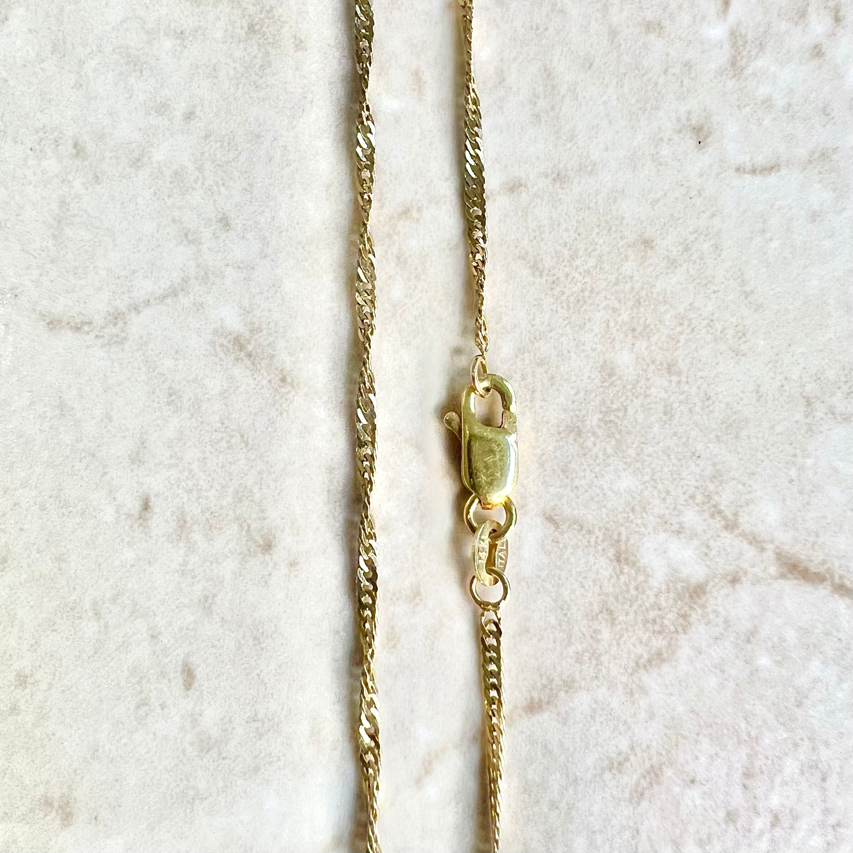 Collana a catena a maglie Singapore in oro giallo 10KT da 1