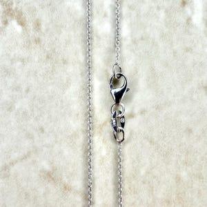 14K White Gold Cable Chain Necklace - 18 Inch White Gold Rolo Chain For Pendant - 14K Solid White Gold Necklace For Women - Gift For Her