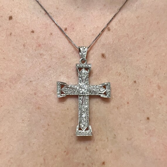 Rare Vintage Platinum Diamond Cross 