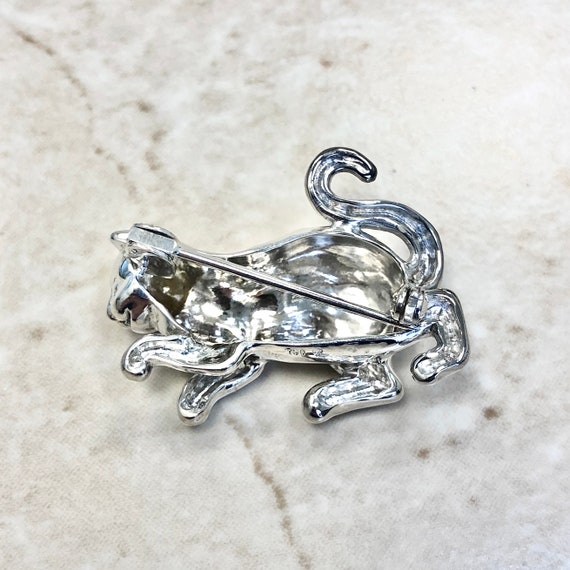 18 Karat White Gold Cat Brooch By Carvin French -… - image 4