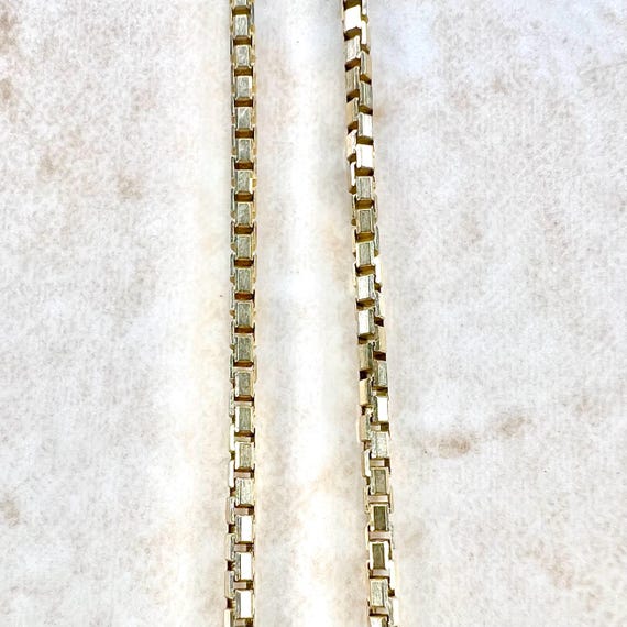 14K Yellow Gold Box Chain Necklace - 18 Inch Gold Cha… - Gem