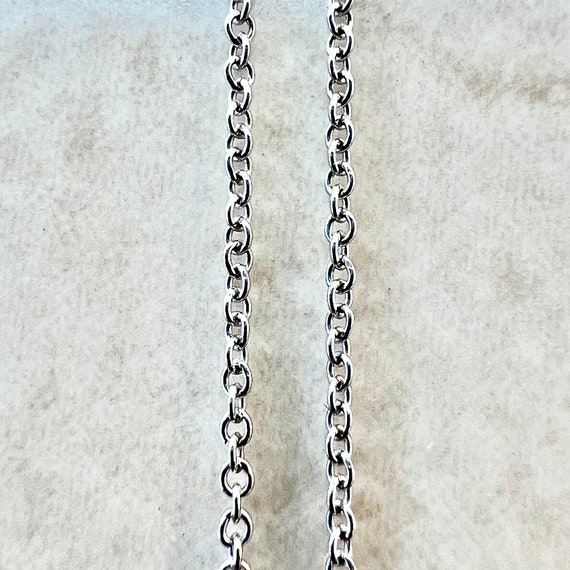 14K White Gold Cable Chain Necklace - 18 Inch Gol… - image 4