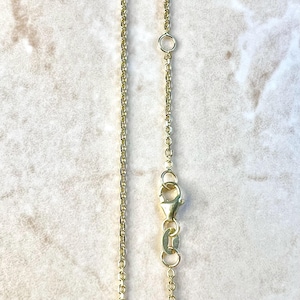 14K Gold Verstellbare Diamantschnitt-Kabelkettenhalskette - 16-17-18-Zoll-Goldkabelkette 1,4 mm - Einstellbare Goldkette - Massive Gelbgoldkette