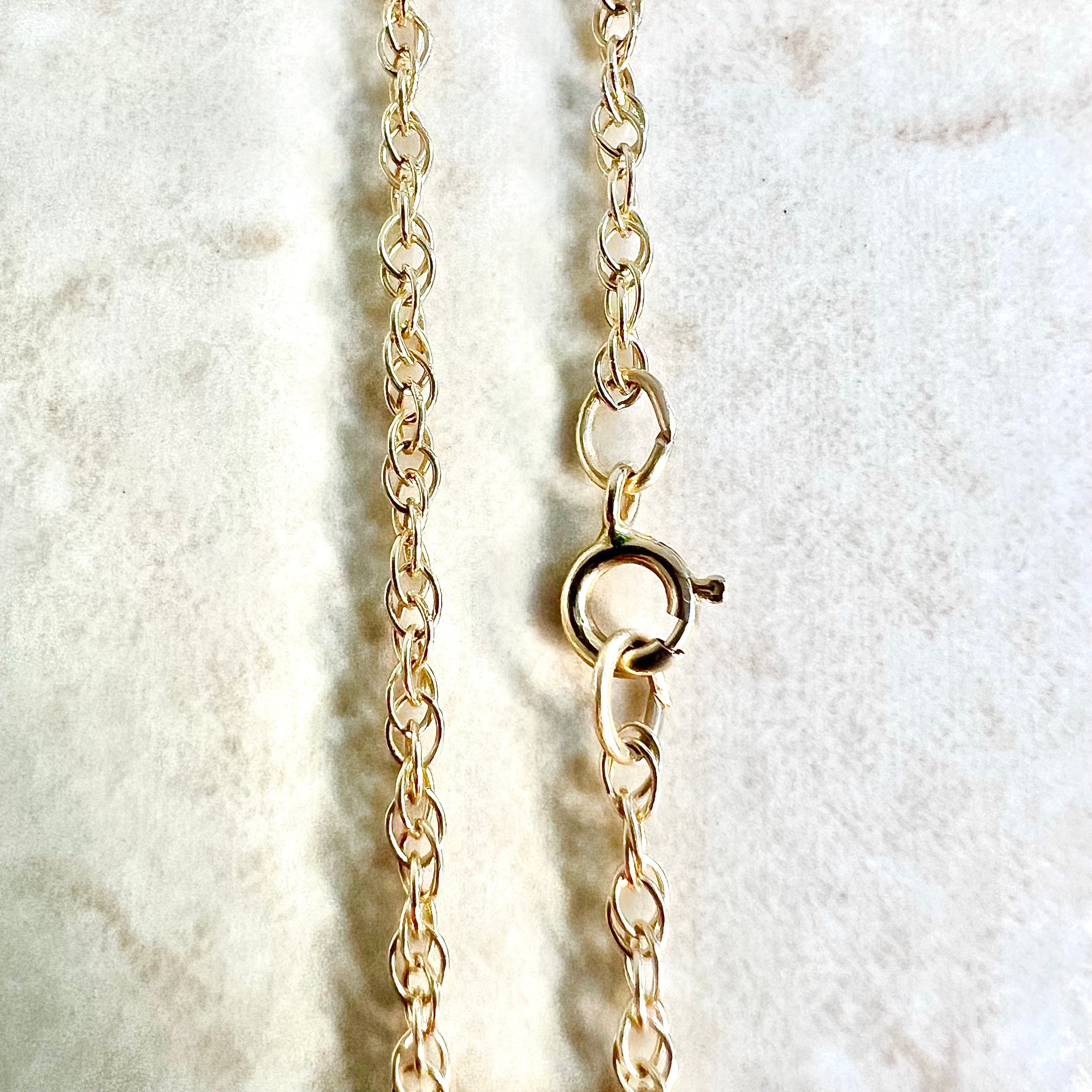 14K Solid Gold Rope Chain Necklace 18 Inch Gold Chain 14K Yellow