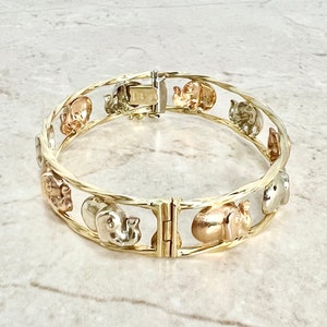 Gold and Silver Elephant Italian Intaglio Bracelet