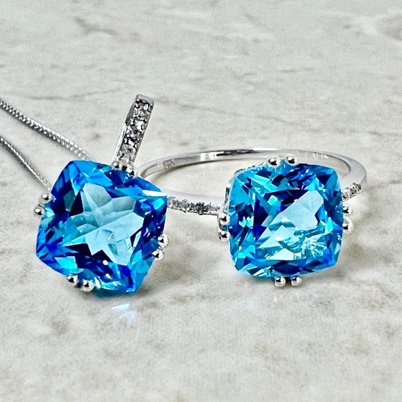 14 Karat Rose Gold Turquoise And Diamond Ring & Pendant Necklace Set -  WeilJewelry