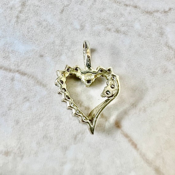 10K Diamond Heart Pendant Necklace - 10K Yellow G… - image 5