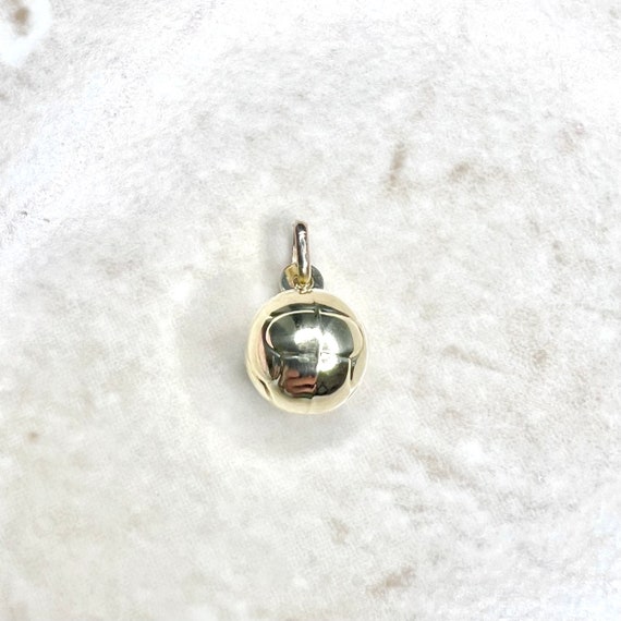 Italian Hollow Sphere Charm - 9K Yellow Gold Pend… - image 3