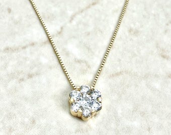 Colar com pingente de diamante de 0,5 ct - Pingente de diamante em ouro amarelo 14k maciço - Colar com pingente de diamante - Colar de diamante - Presente para ela