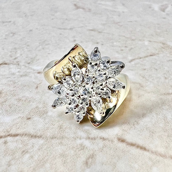Diamond cluster cheap cocktail ring