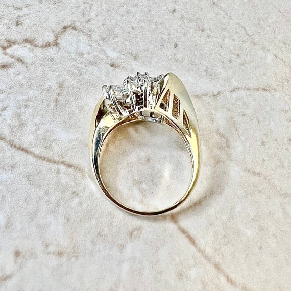 1 CTTW Vintage 14K Diamond Cluster Ring - 14 Kara… - image 8