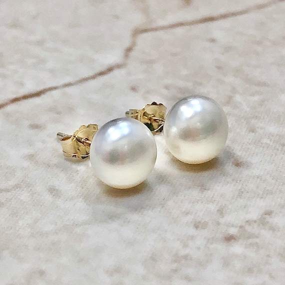 Real gold pearl earrings deals