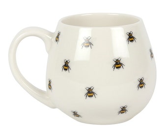 Bee Print Rounded Mug