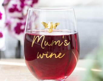 Mum's wine stemless wine glass Mother's Day Birthday Gift holds 500 ml liquid