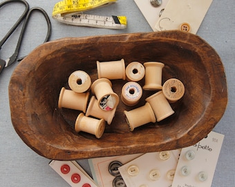 Vintage Wood Spools - assorted empty spools - set of 12