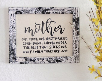 Mother's Day framed canvas - gift for Mom