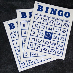 Vintage Bingo cards - set of 3