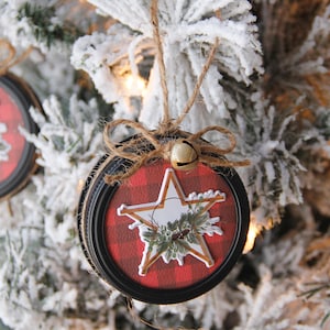 Sequin Mason Jar Lid Ornaments - Aunt Peaches