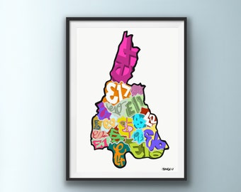 East London Postcode Print