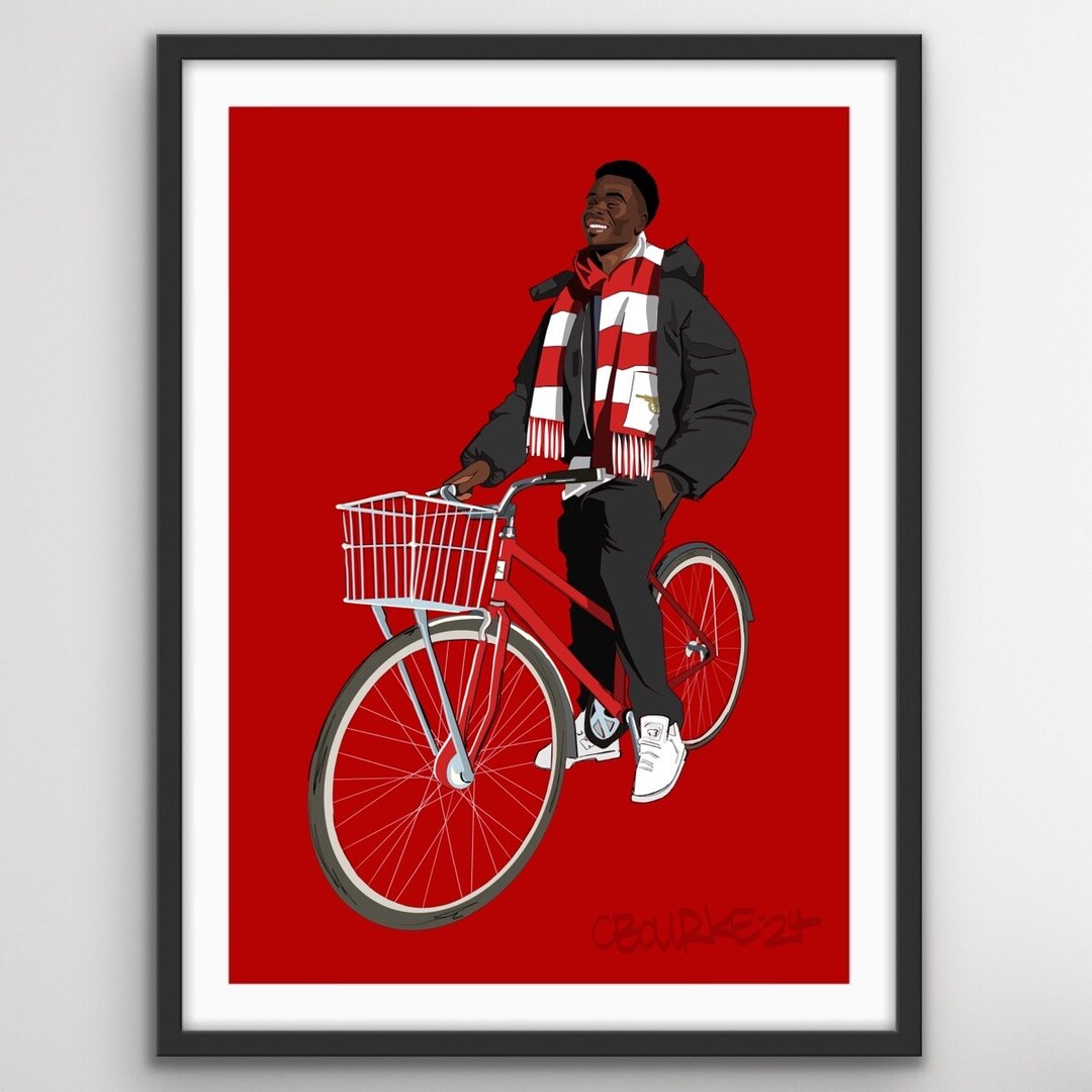 Bukayo on a Bike Print Ireland