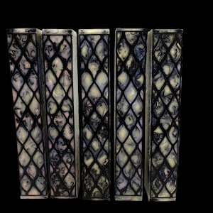 PBBrick-229: Pen Blanks - Gold Red Blue Interference Black with Black 3D Printed Hybrid Smooth Dragon Scales Alumilite Resin Casting Diamond