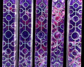 PBBrick-151: Pen Blanks - Purple Red White with Blue 3D Printed Circle Alumilite Resin Casting Diamond Painting Pen