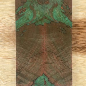KS-154: Knife Scales - Pink Green Dye Stabilized Spalted Maple