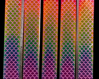 PBBrick-149: Pen Blanks - Rainbow with Pink 3D Printed Hybrid Mermaid Alumilite Resin Casting Diamond Painting Pen