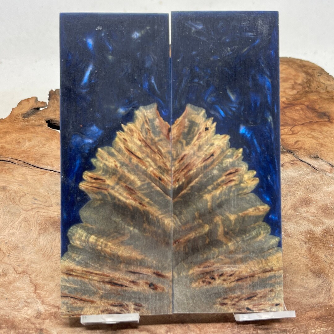 Knife Scales Hybrid Blue Alumilite Resin Black Dye Etsy