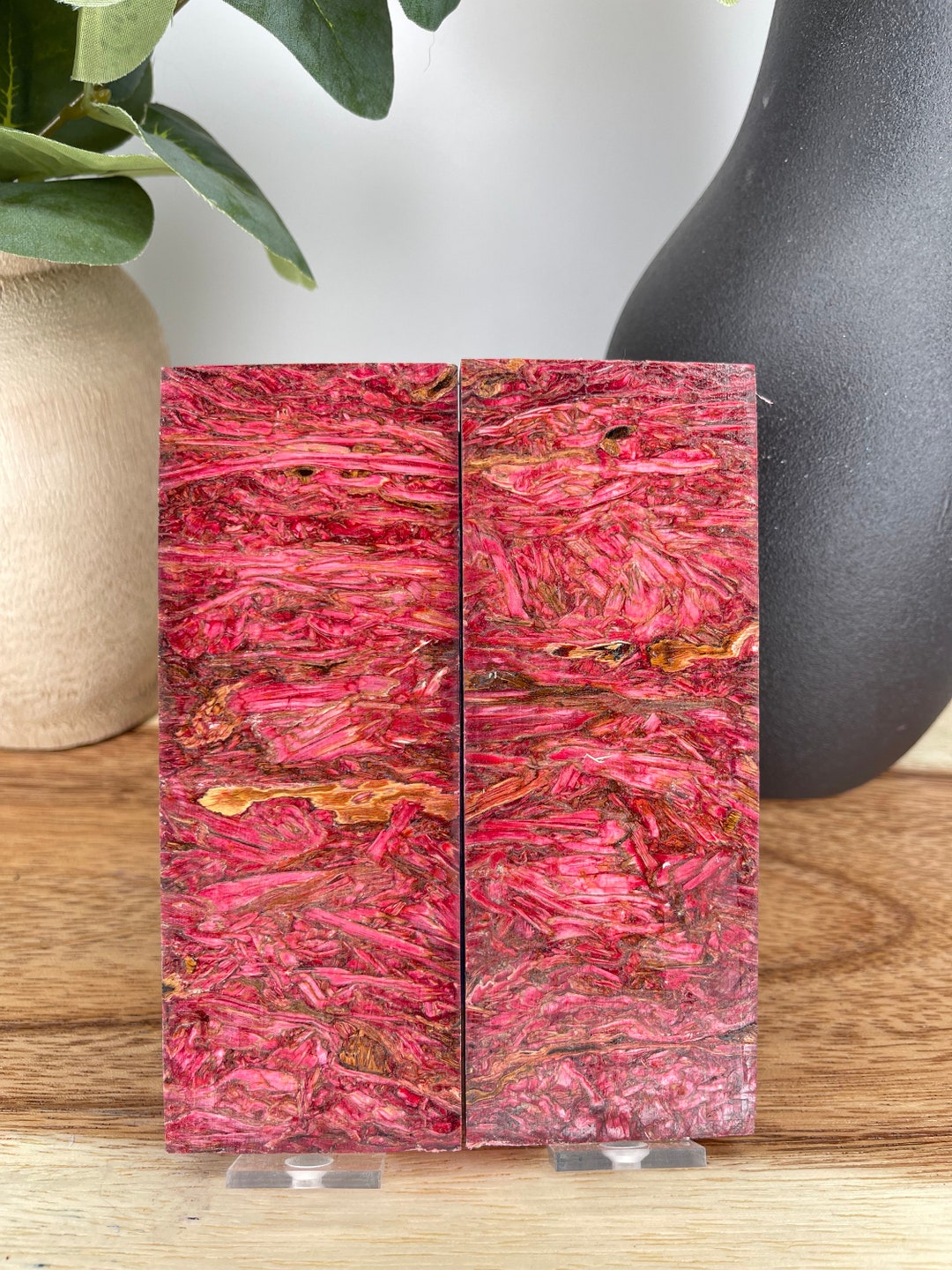 Knife Scales Red Dye Stabilized Hempwood Knife Scales Etsy