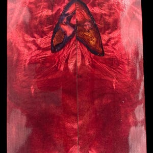 KS-602: Knife Scales  -  Hybrid Red Resin Red Dye Stabilized Maple Burl