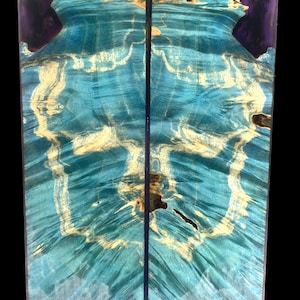 KS-220: Knife Scales - Hybrid Purple Resin Blue Dye Stabilized Box Elder Burl