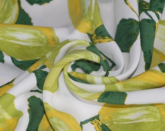 Rayon fabric by the yard, Rayon crepe fabric for clothes, Lemon print rayon apparel fabric, Sewing fabric, Viscose fabric by the yard