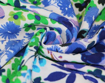 Tessuto Rayon tagliato a misura, Tessuto crepe Rayon, Tessuto viscosa Rayon per abbigliamento, Tessuto rayon floreale, Tessuto viscosa tagliato a misura