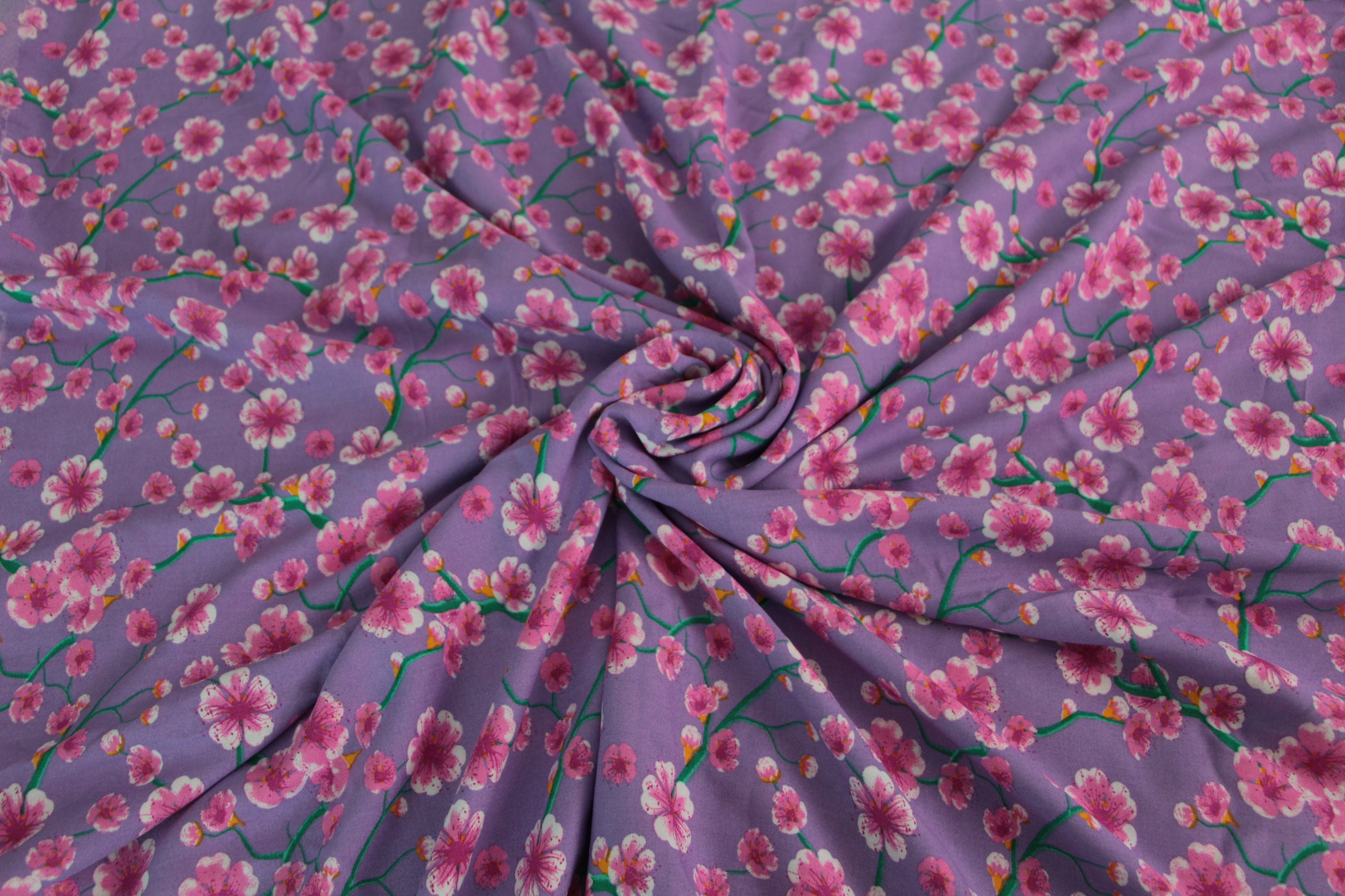 Viscose fabric Viscose fabric by the yard Purple sakura Etsy